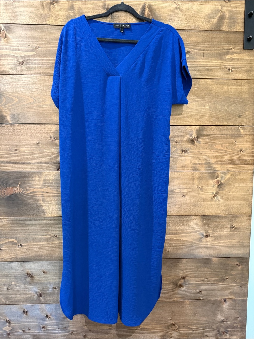 Fred David Cobalt Blue V-Neck Midi Dress